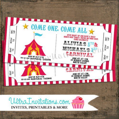 Diy Carnival Party Invitations