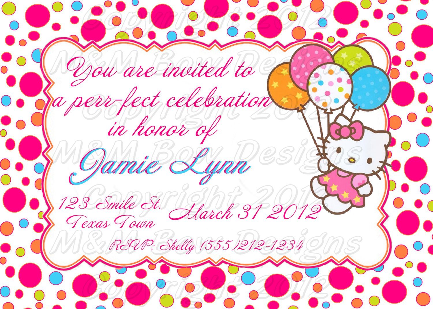 Diy Hello Kitty Birthday Invitations