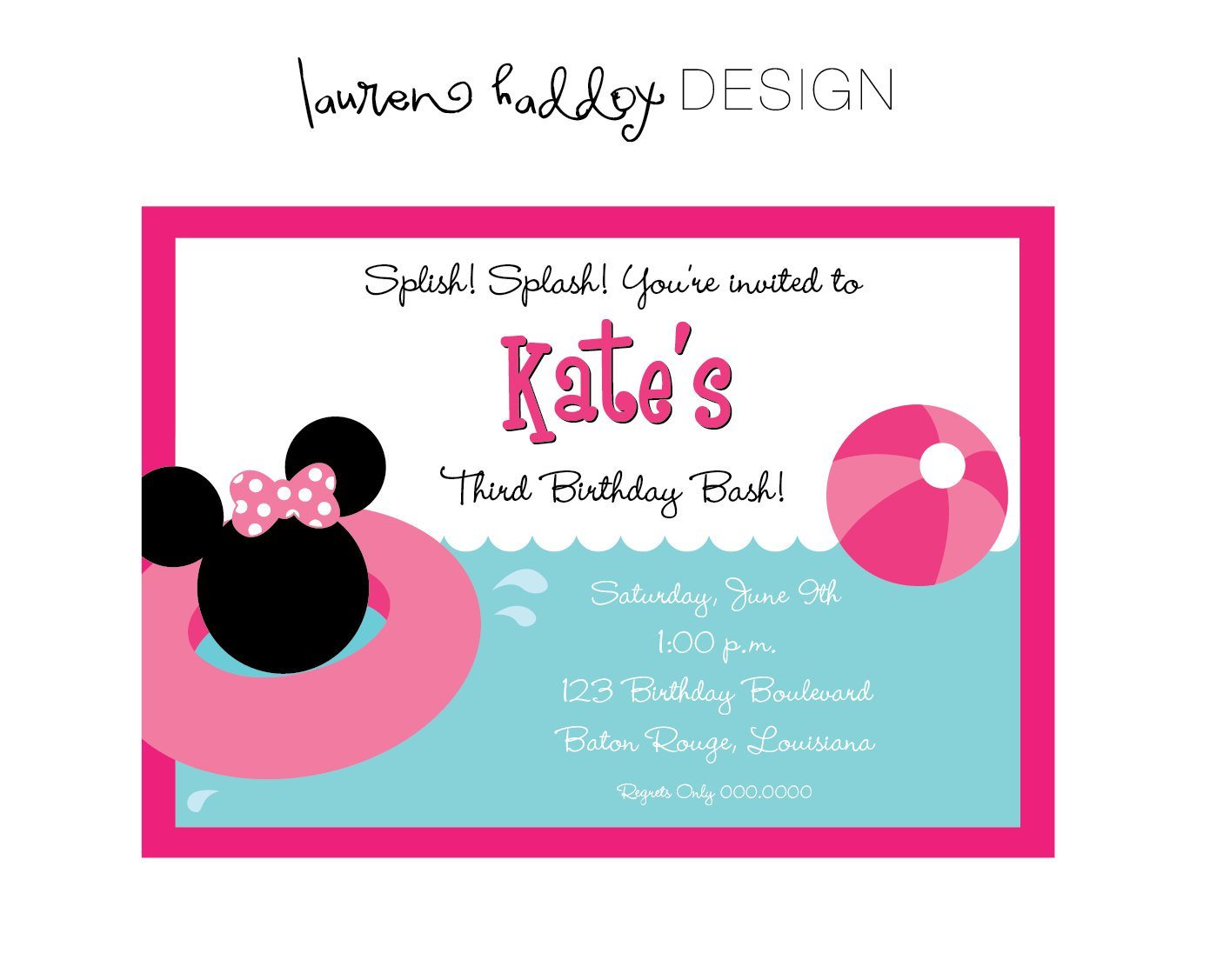 Diy Minnie Mouse Birthday Invitations