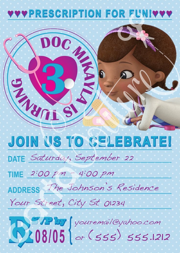 Doc Mcstuffins Prescription Invitation
