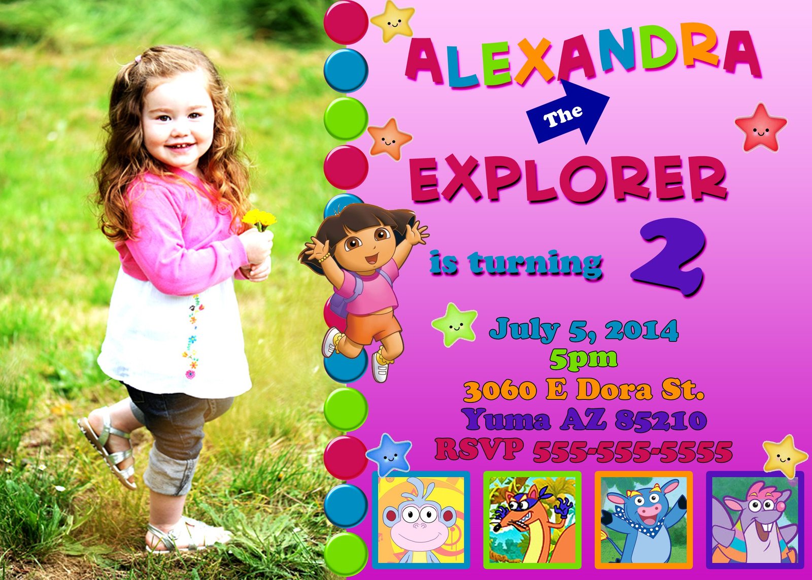 Dora Birthday Invitations