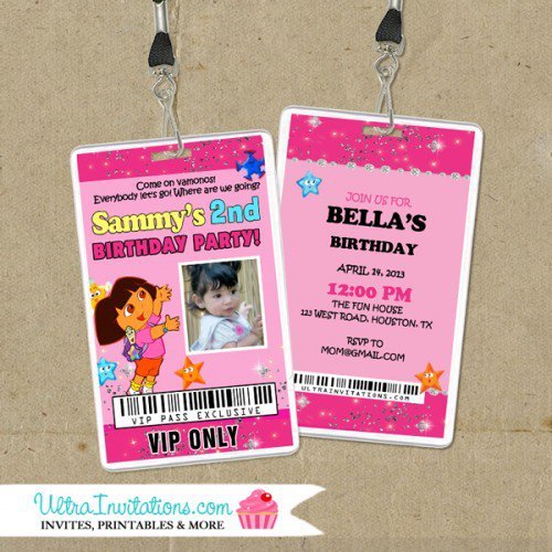 Dora Personalized Invitations