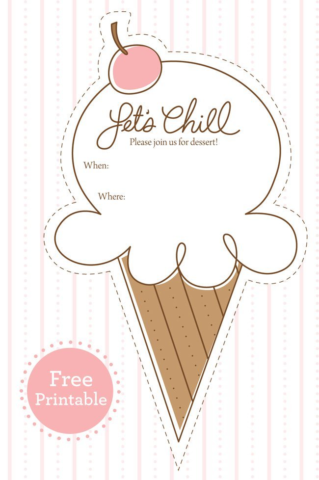 Downloadable Ice Cream Invitations