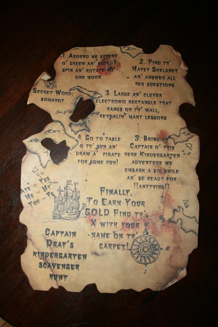 Downloadable Treasure Map Invitations