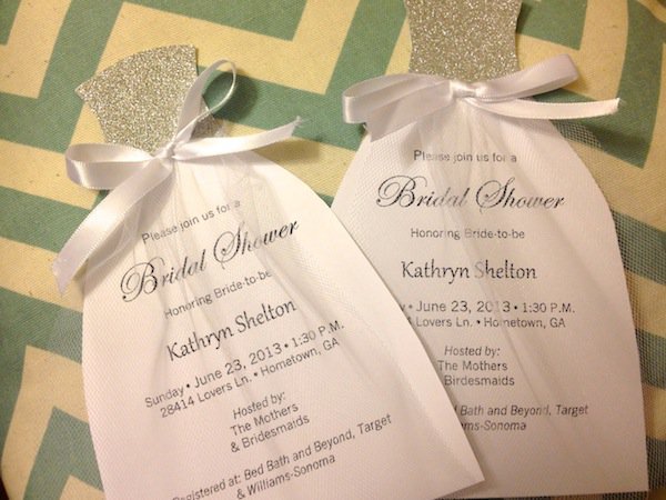 Dress Shaped Party Invitations