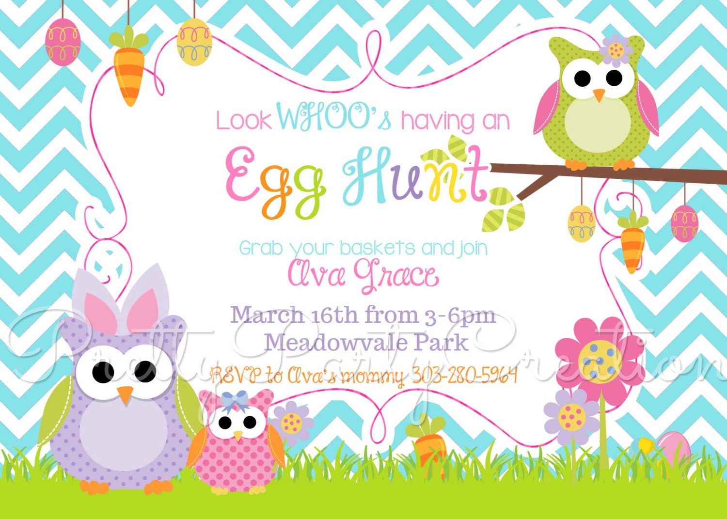 Easter Egg Hunt Party Invitations