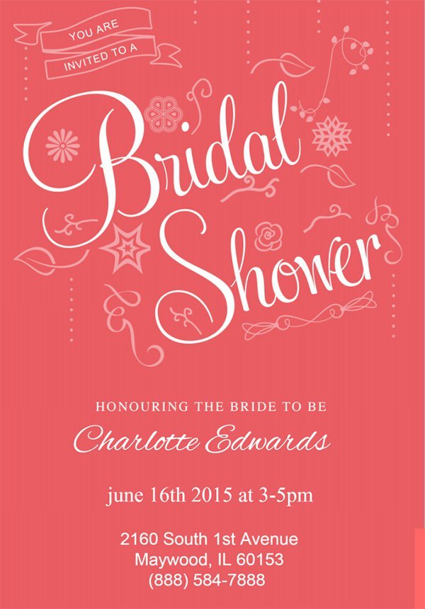 Easy Bridal Shower Invitation Template