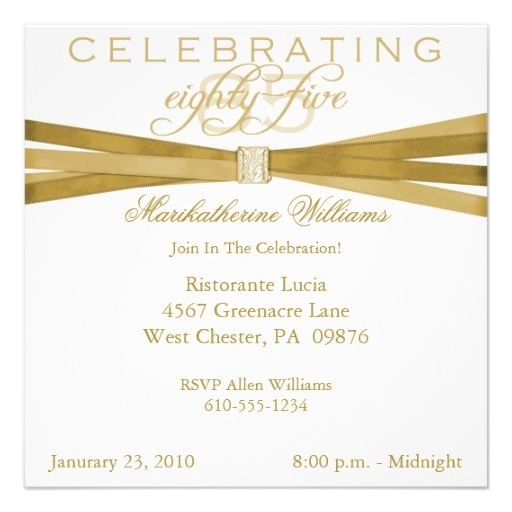 Elegant 85th Birthday Invitations