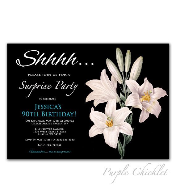 Elegant 90th Birthday Party Invitations