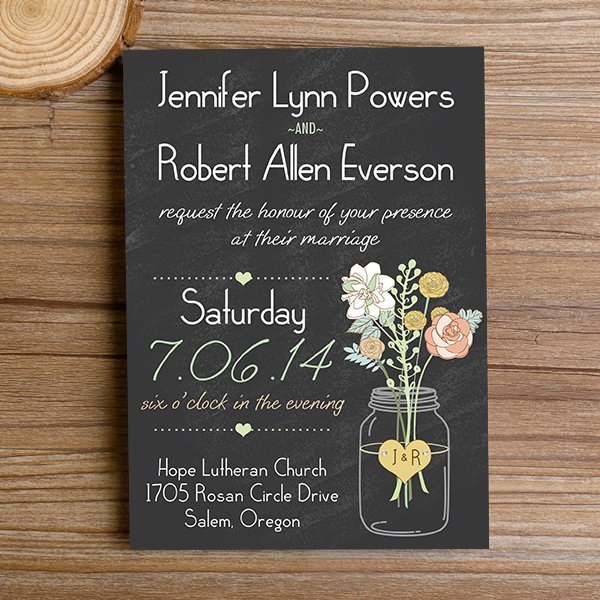 Elegant Chalkboard Wedding Invitations