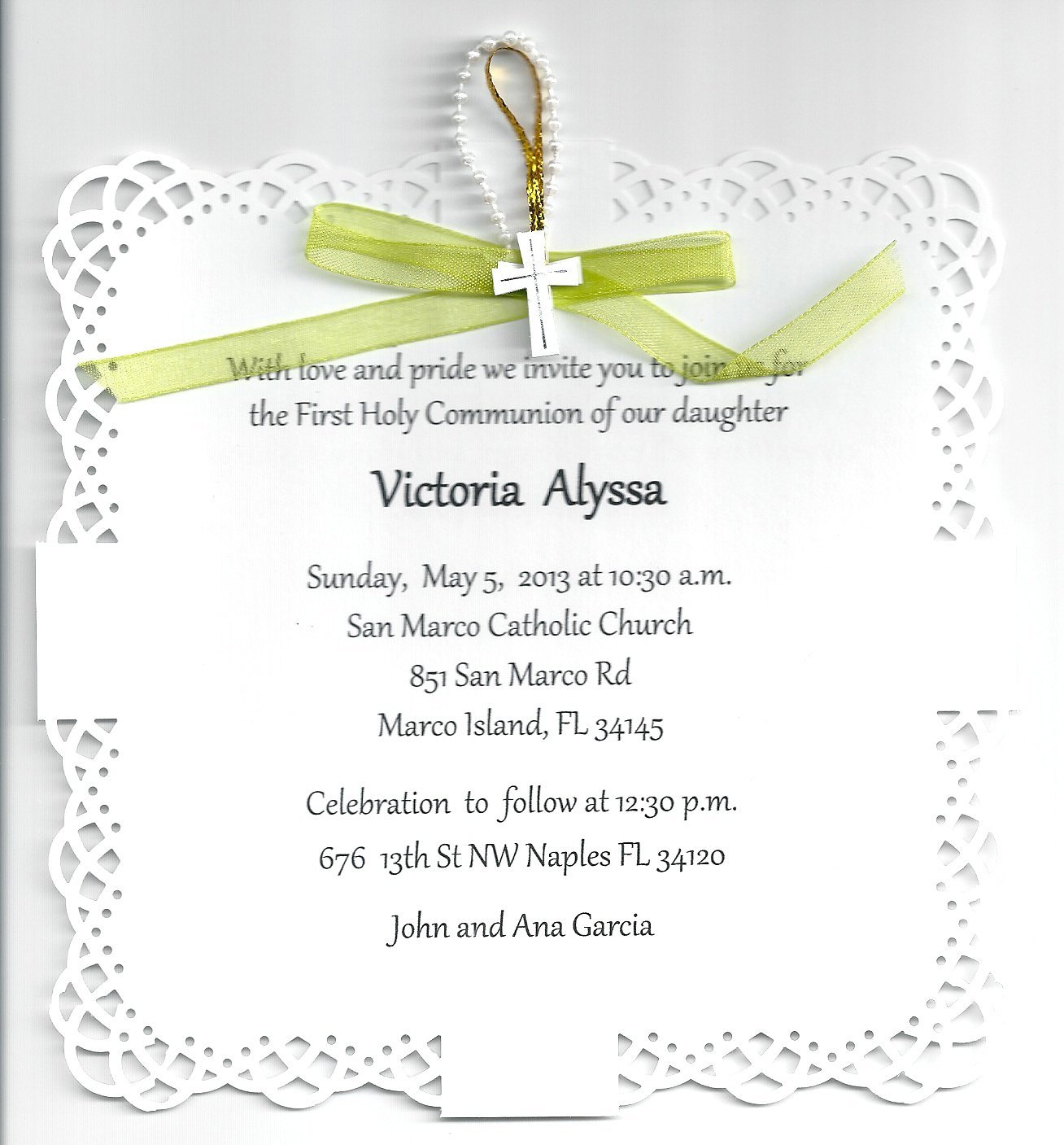 Elegant First Communion Invitations