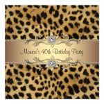 Elegant Leopard Print Birthday Invitations