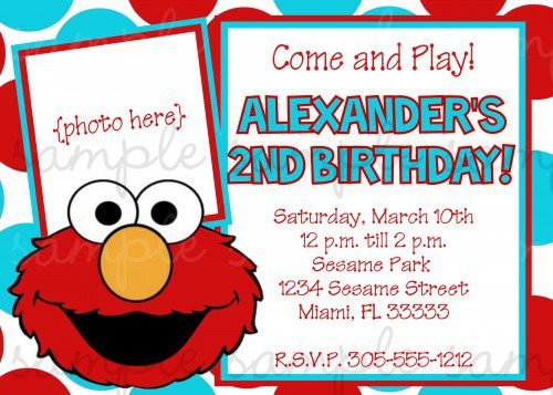 Elmo Birthday Invitation Cards