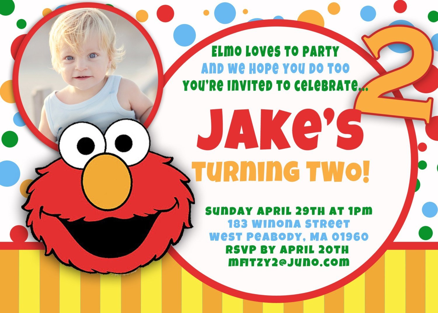 Elmo Birthday Invitations