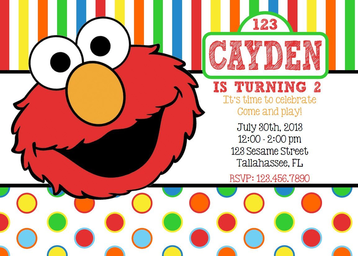 Elmo Inspired Birthday Invitation