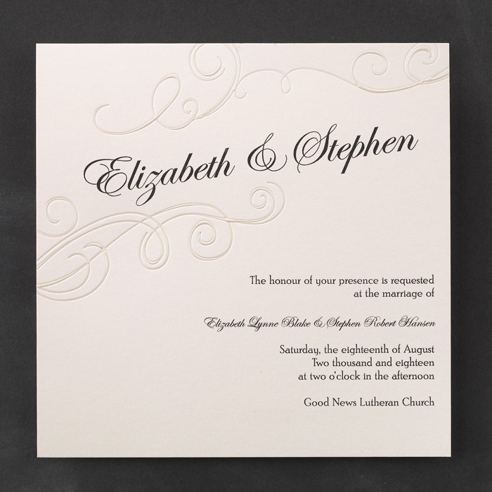 Embossed Wedding Invitations