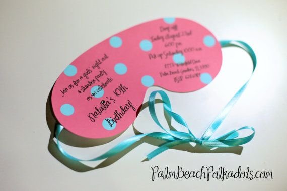 Eye Mask Spa Party Invitations