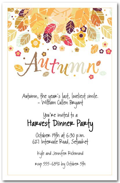 Fall Party Invitation Wording