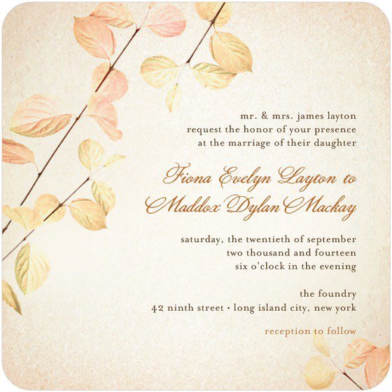 Fall Wedding Invitation Kits Cheap