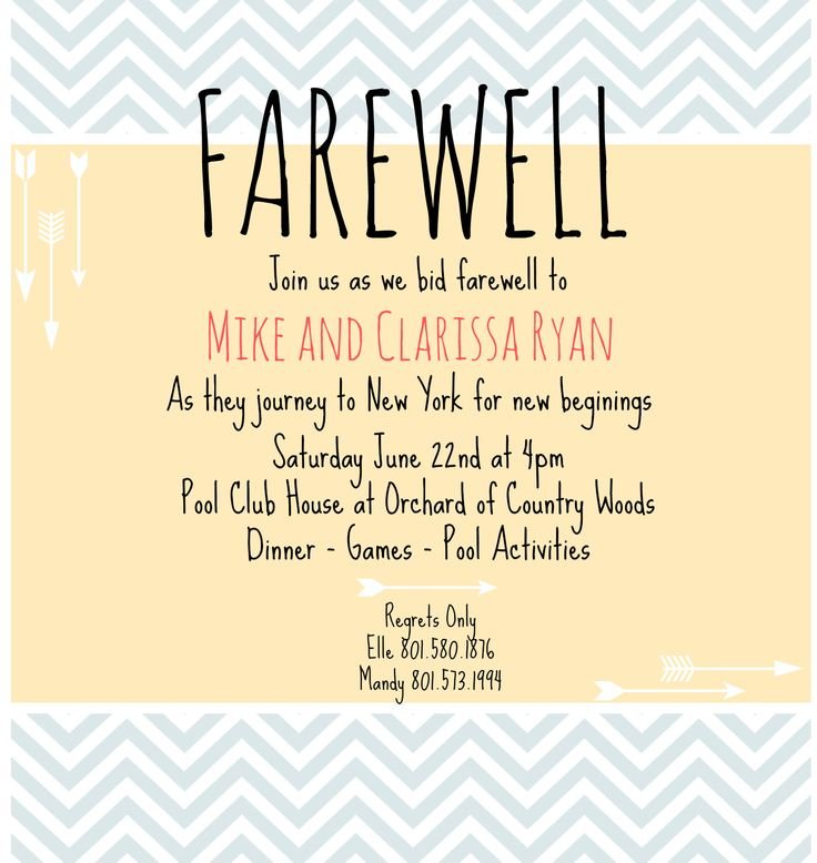 Farewell Invitation Email