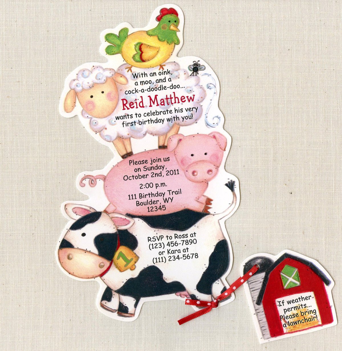 Farm Animal Party Invitations