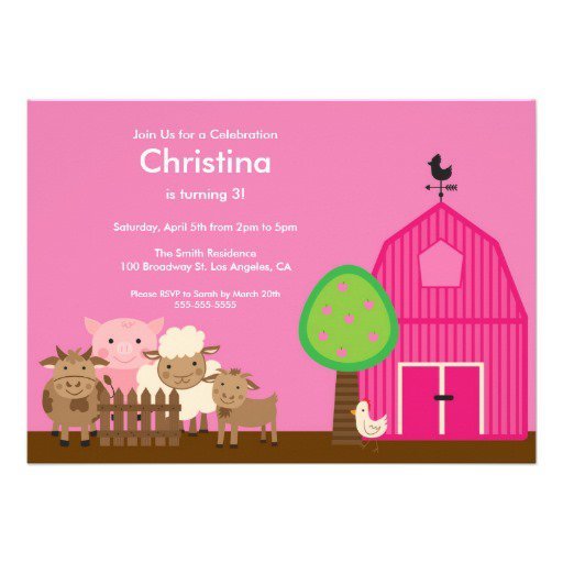 Farm Birthday Party Invitations