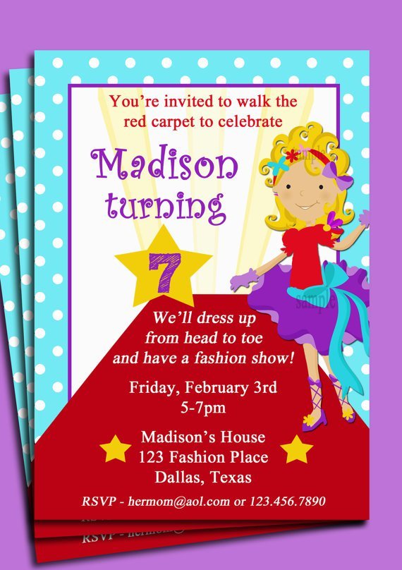 Fashion Show Birthday Invitation Wording