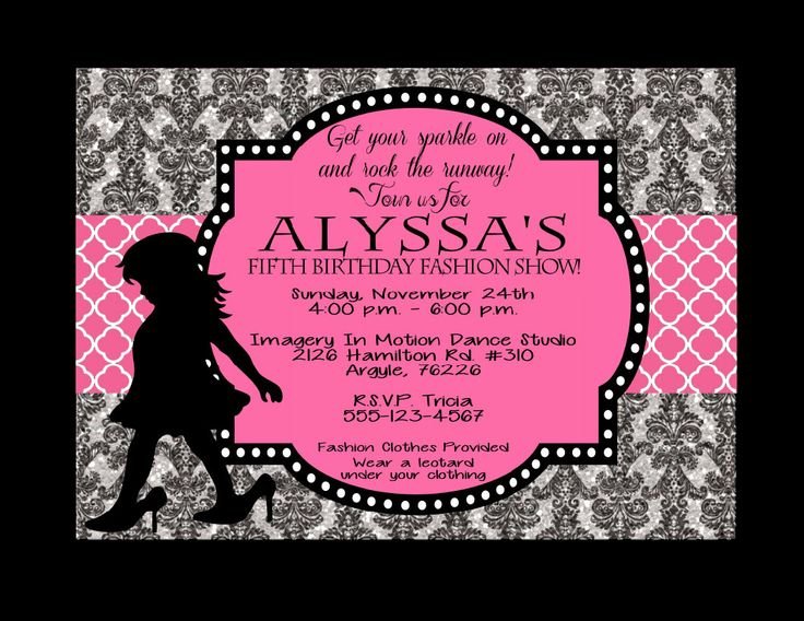 Fashion Show Invitations Printable