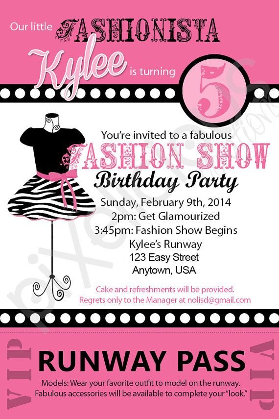 Fashion Show Invitations Wording