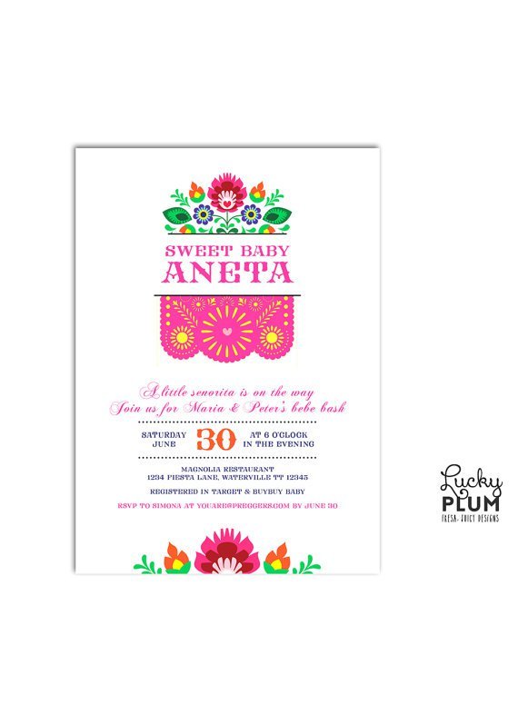 Fiesta Themed Baby Shower Invitation Wording