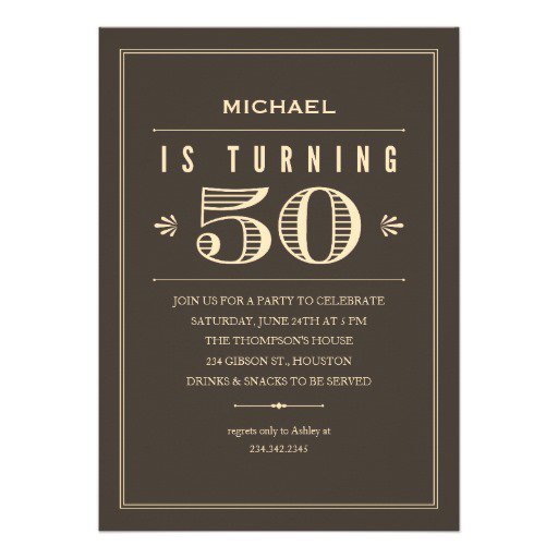 Formal 50th Birthday Invitations