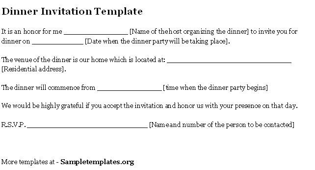 Formal Business Dinner Invitation Templates