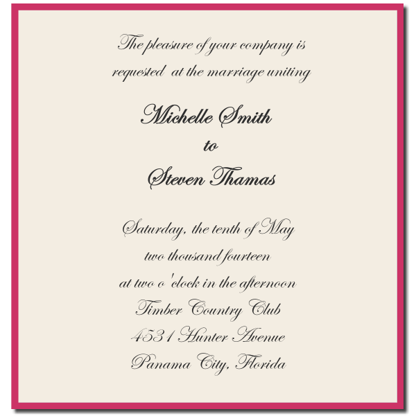 Formal Invitation