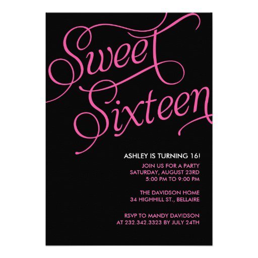 Formal Sweet 16 Invitations