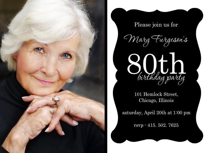 Free 80th Birthday Invitation Wording Samples