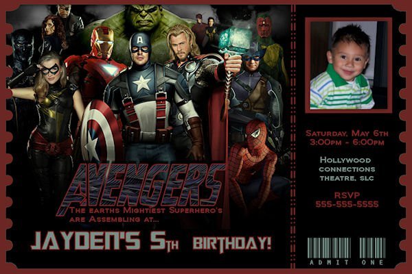 Free Avengers Printable Birthday Invitations