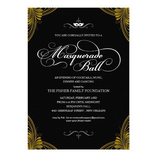 Free Blank Masquerade Invitations