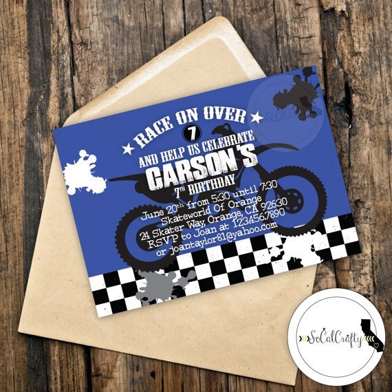 Free Dirt Bike Birthday Party Invitations