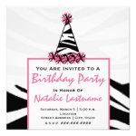 Pink Zebra Print Invitations Free