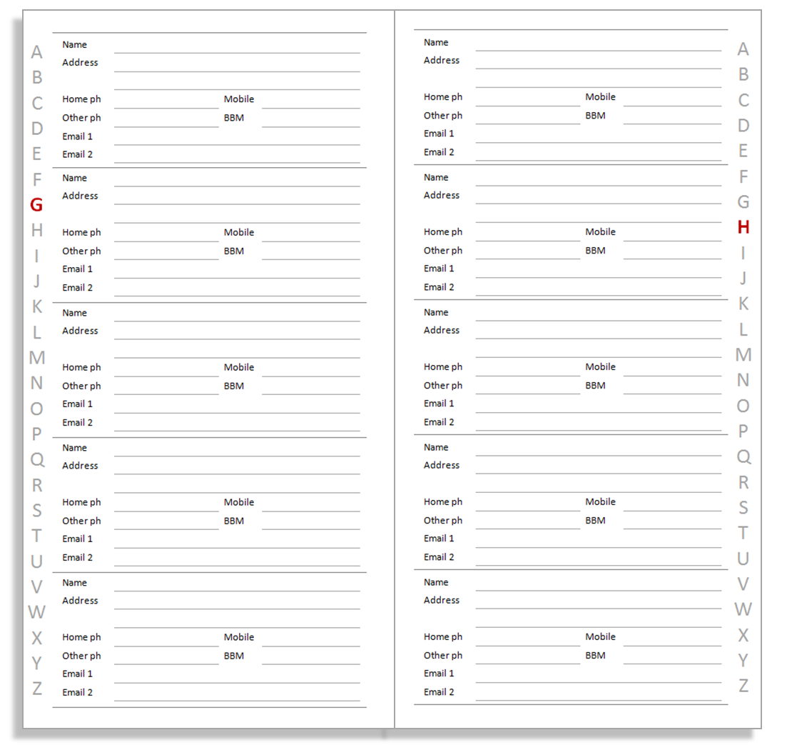 free-printable-address-book-page-templates