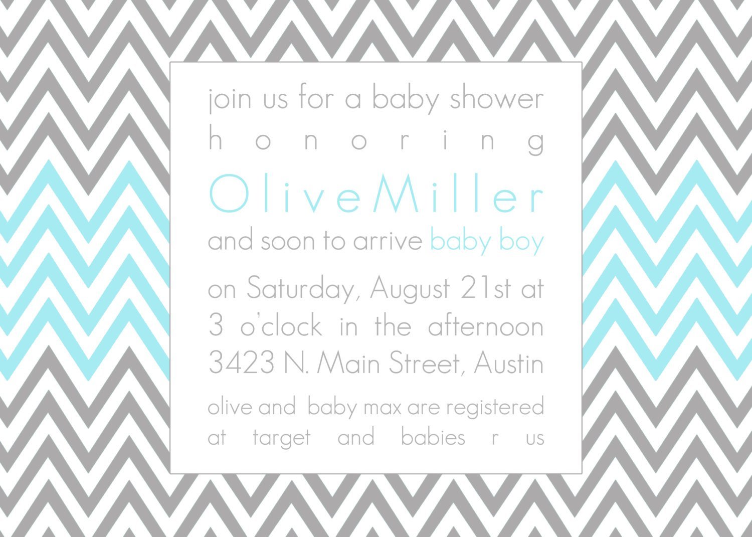 Free Printable Chevron Baby Shower Invitation