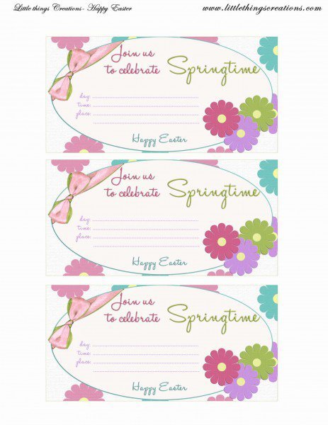 Free Printable Easter Dinner Invitations