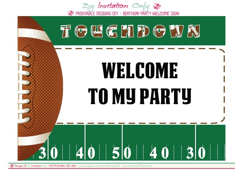 Free Printable Football Birthday Invitations Templates