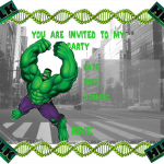 Hulk Party Invitations Free