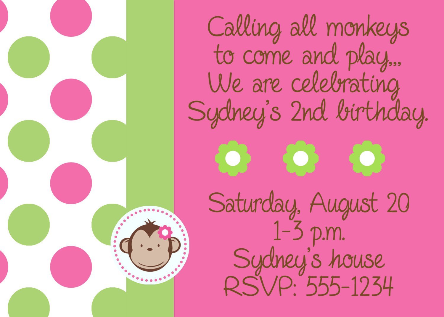 Free Printable Monkey Girl Baby Shower Invitations