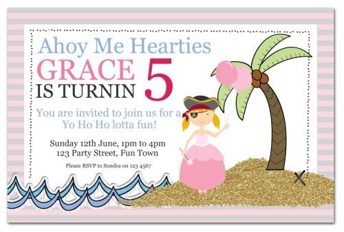 Free Printable Princess Pirate Party Invitations