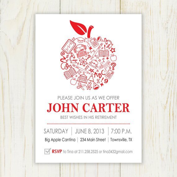 Free Printable Retirement Invitations For Teachers