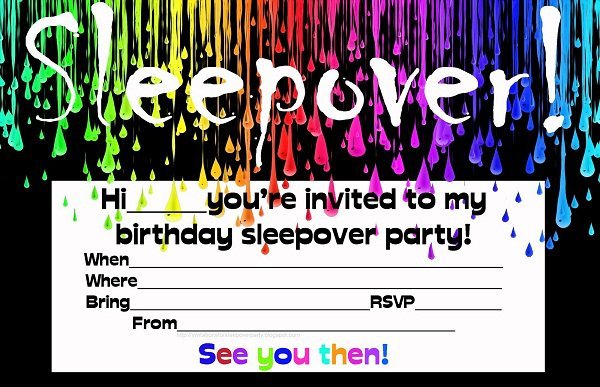 Free Printable Sleepover Birthday Invitations