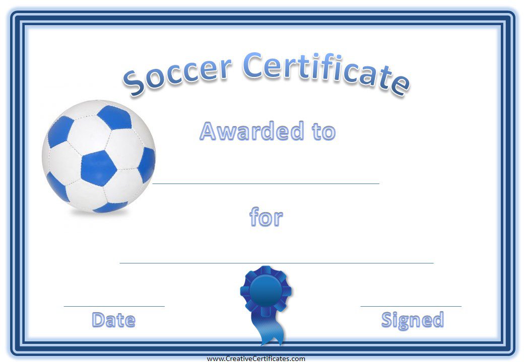 Free Printable Soccer Award Certificates