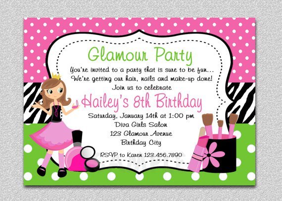 Free Printable Spa Day Birthday Invitations